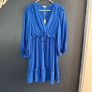 NWT Max Studio Blue Ruffled Tiered Sundress
